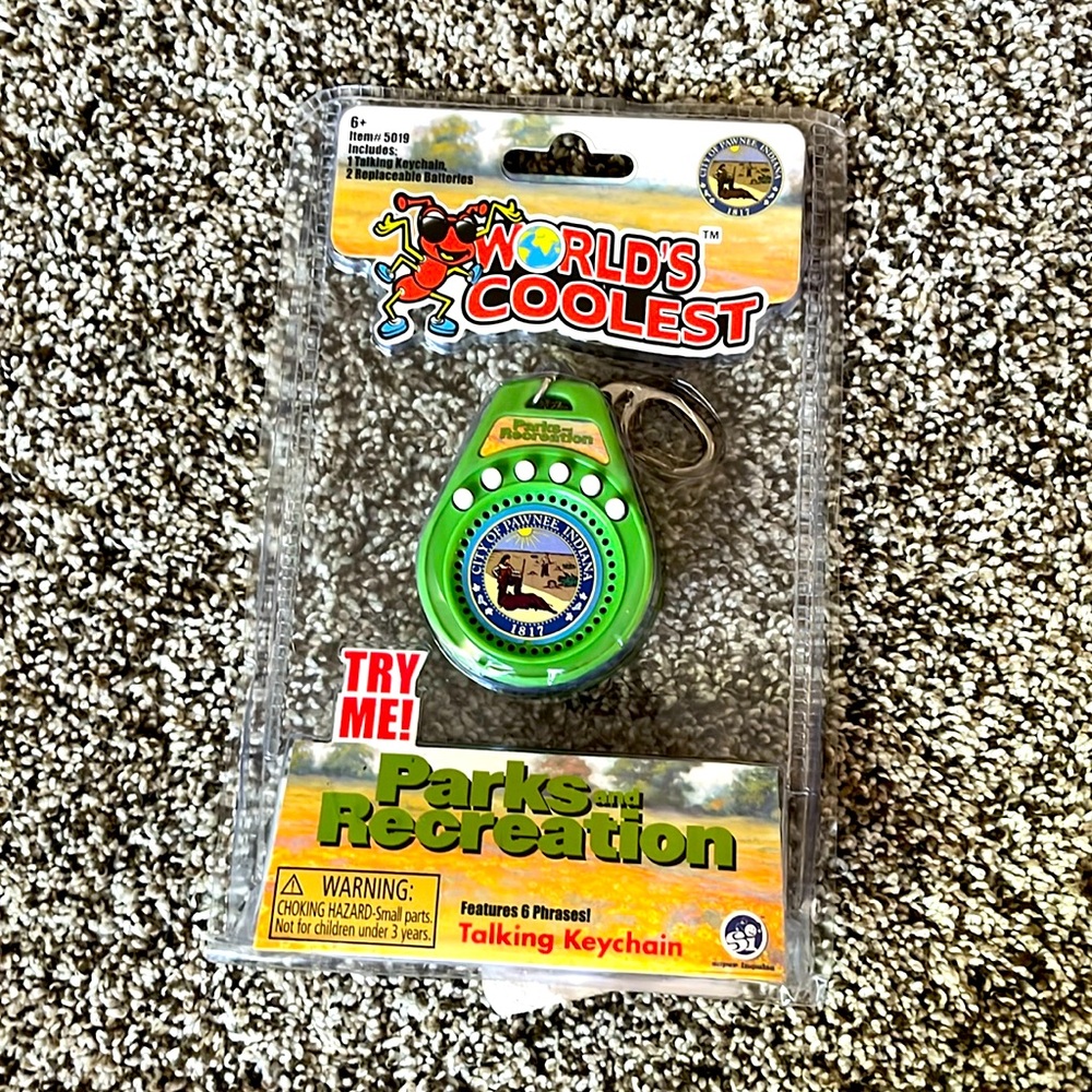 "World's Coolest" Parks & Rec Talking Keychain